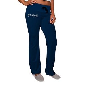 NFL New England Patriots NWT Women's Navy Blue Velour Embroidered Pants - XL